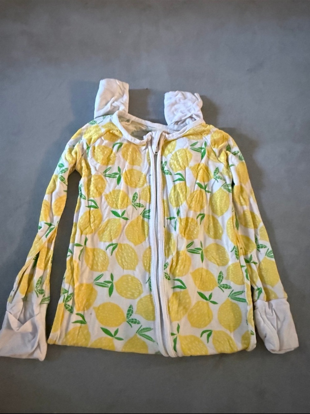 Little Sleepies Yellow Lemon Print Zippy